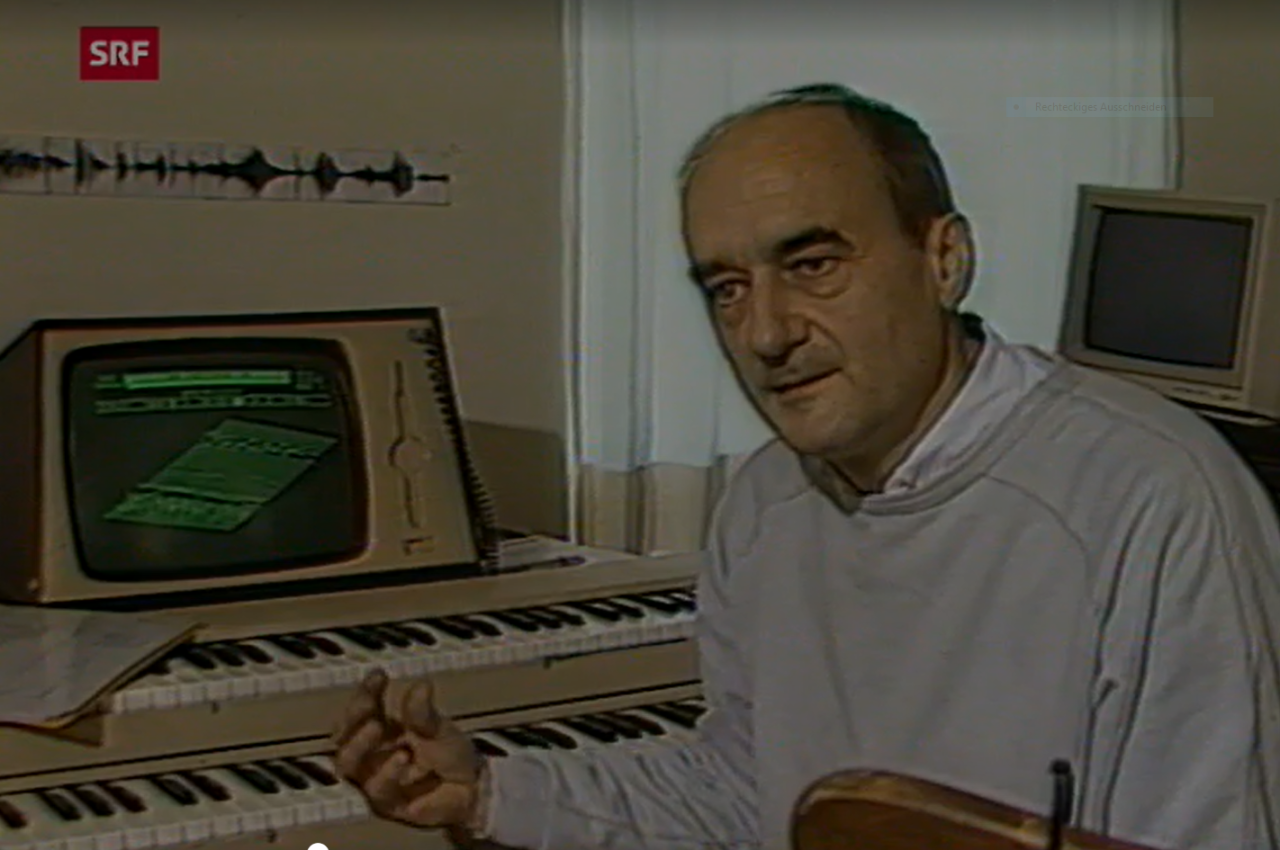 Der Komponist Thomas Kessler: Videostill einer SRF-Sendung des Jahres 1986